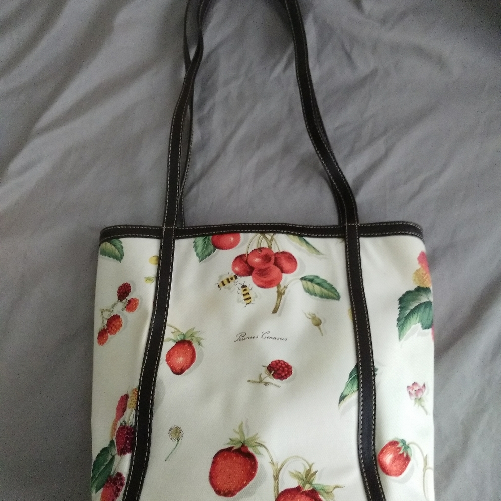 Vintage MX tote purse with fruit design